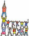 Clip Art, Young People Forming a Church